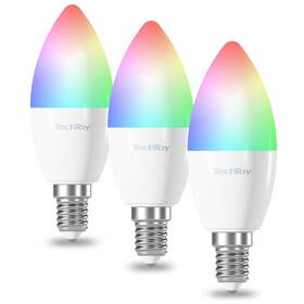 Inteligentná žiarovka TechToy RGB, 6W, E14, ZigBee, 3ks (TSL-LIG-E14ZB-3PC)