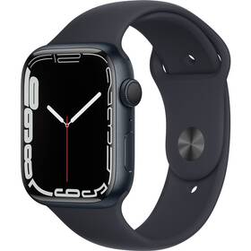 Inteligentné hodinky Apple Watch Series 7 GPS, 41mm púzdro z polnočno atramentového hliníka - temno atramentový športový remienok (MKMX3VR/A)