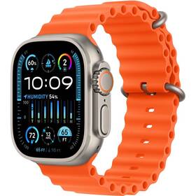 Inteligentné hodinky Apple Watch Ultra 2 GPS + Cellular, 49mm pouzdro z titanu - oranžový oceánský řemínek (MREH3CS/A)