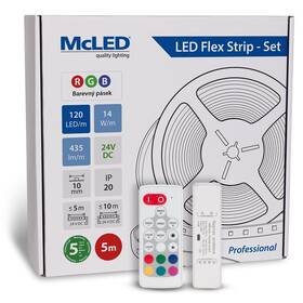 LED pásik McLED s ovládáním Nano - sada 5 m - Professional, 120 LED/m, RGB, 435 lm/m, vodič 3 m (ML-128.003.90.S05004)
