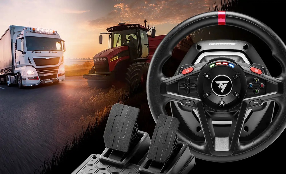 Thrustmaster T128 Farming Pack – sada volantu a pedálov T128 + SimTask Farming Kit – Xbox/PC