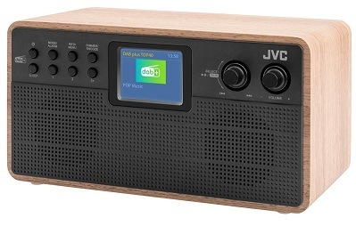 Rádioprijímač JVC RA-E731B-DAB, drevo, čierna