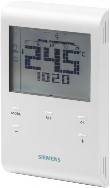 Termostat Siemens programovatelný digitální prostorový, drátový (RDE100.1)