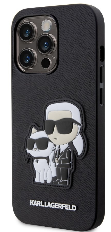 Karl Lagerfeld PU Saffiano Karl and Choupette NFT Apple iPhone 13 Pro, čierna