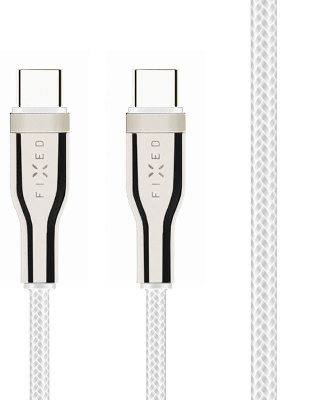 Kábel FIXED USB-C/USB-C s podporou PD, 100W, 1,2m - biely