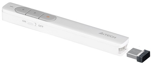 Bezdrôtový prezentér A4Tech 2.4G Wireless Laser Pen, biela