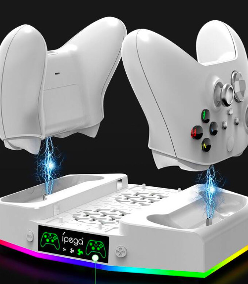 Dokovacia stanica iPega RGB stojan s chladením pre Xbox Series S + 2ks batérií - biela