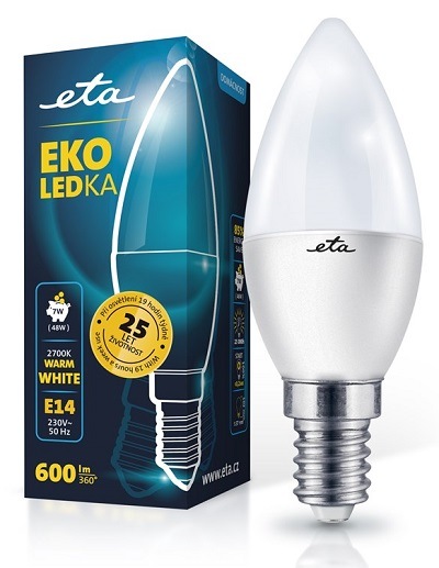žiarovka ETAC37W7WW01, teplá biela