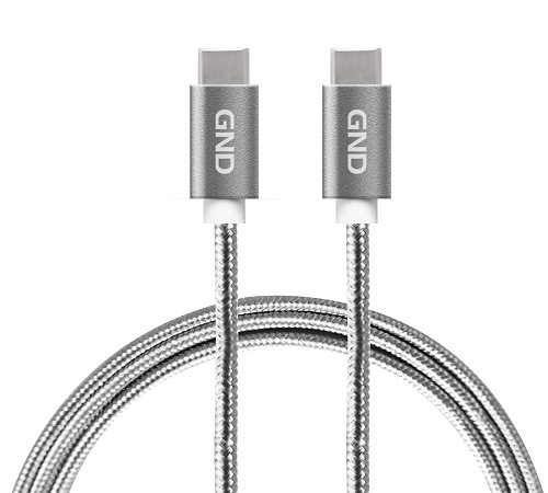 Kábel GND USB-C/USB-C, 2 m, sivá