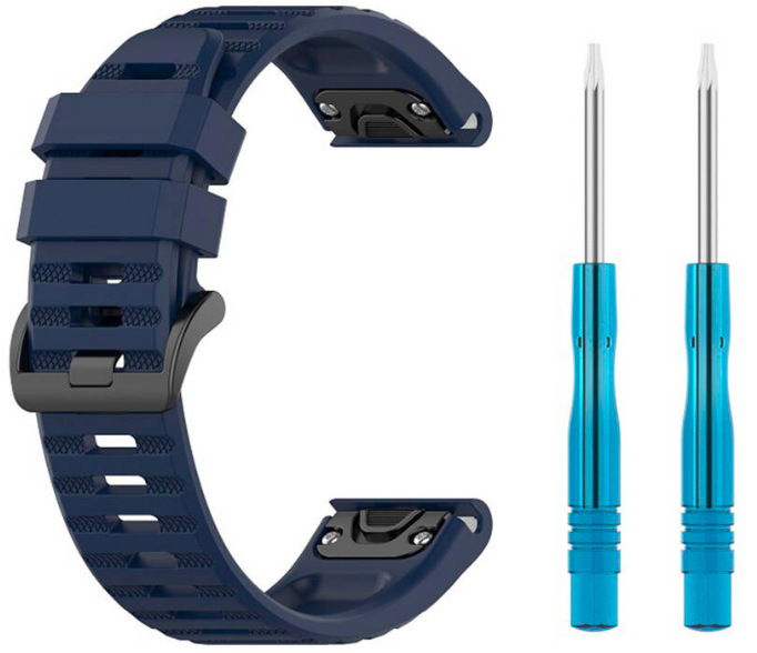 Remienok FIXED Silicone Strap na Garmin QuickFit 22 mm - modrý