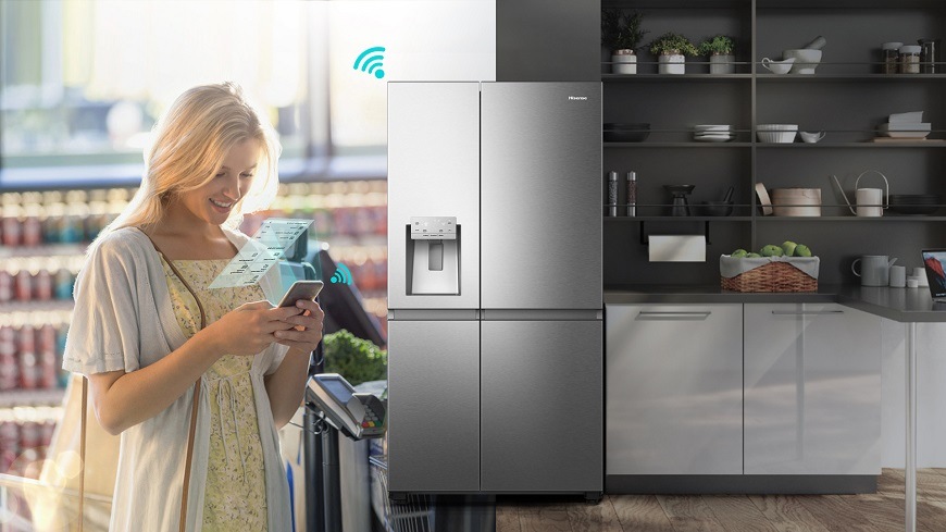 Americká chladnička s mrazničkou Hisense RS818N4TFC, Side by Side, Mobilná aplikácia