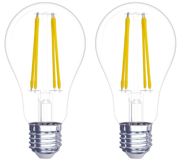 Žiarovka LED EMOS Filament, klasik, 5,9 W, E27, teplá biela, 2ks