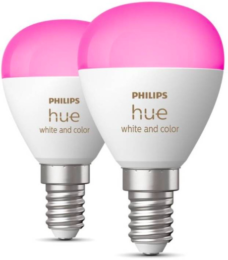 Chytrá žiarovka Philips Hue Bluetooth, 5,1 W, E14, White and Color Ambiance, 2ks