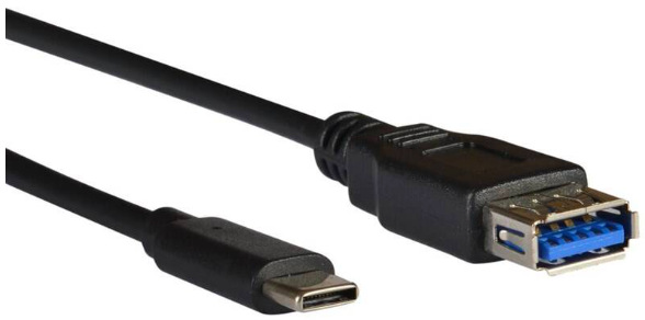 Kábel AQ USB 3.0 / USB-C, predlžovací, 1,8m - čierny