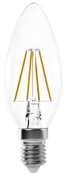 Žiarovka LED EMOS Filament, sviečka, 3,4 W, E14, teplá biela