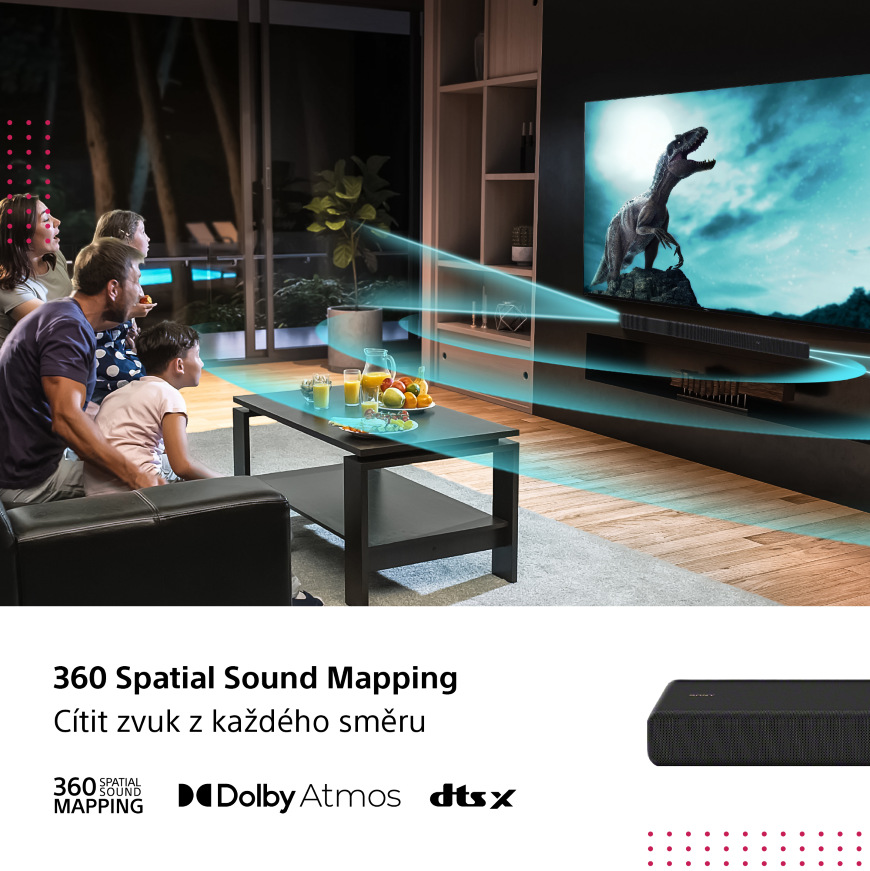 Soundbar Sony HT-A3000, technológia Spatial Sound