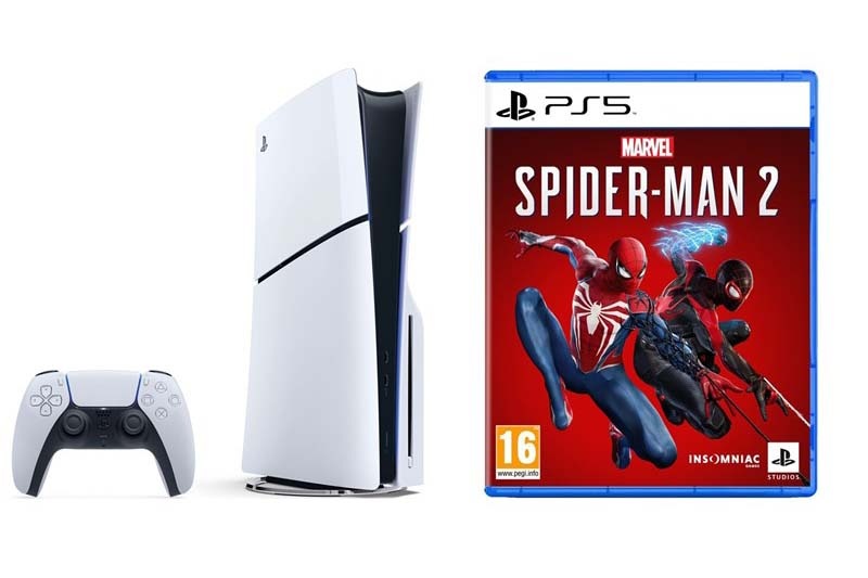 Sony PlayStation 5 (typ modelu - slim) + Marvel's Spider-Man 2, biela