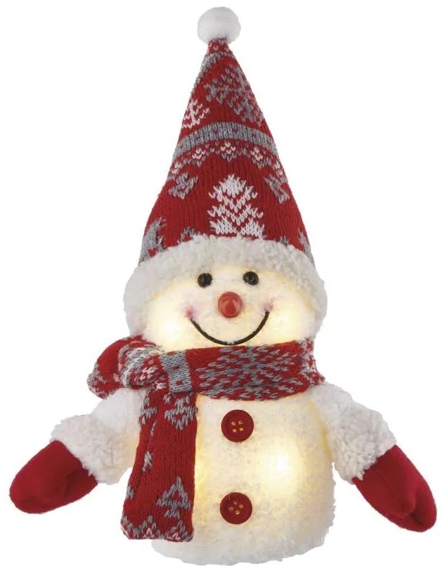LED dekorácia EMOS vianočný snehuliak, 25 cm, 3x AA, vnútorná, teplá biela