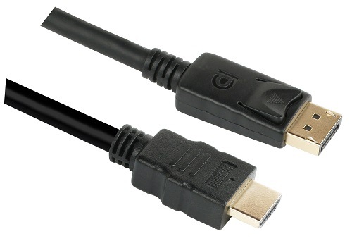 Kábel GoGEN HDMI / DPI, 2m, pozlátený, čierny