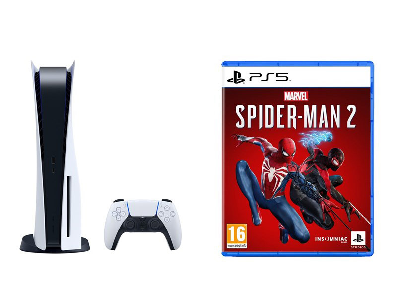 Sony PlayStation 5 (typ modelu - slim) + Marvel's Spider-Man 2, biela