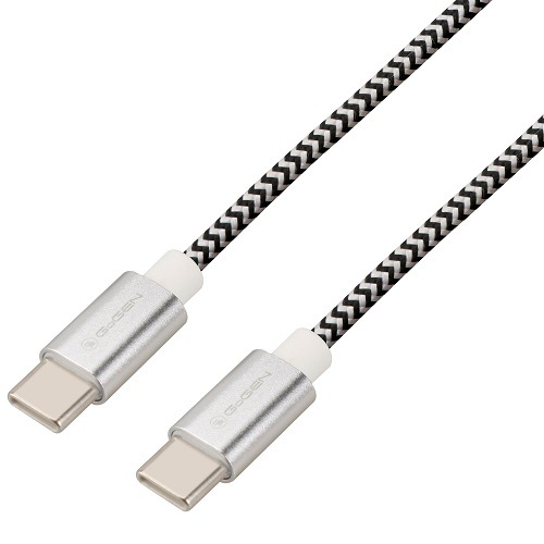 Kábel GoGEN USB-C/USB-C, 2m, strieborný