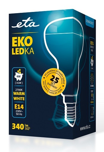 žiarovka ETAR50W4WW01, úsporná, LED