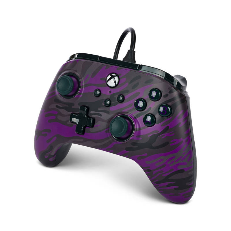 PowerA Advantage Wired pre Xbox Series X/S/Xbox One/PC – Purple Camo (XBGP0237-01), čierna/fialová