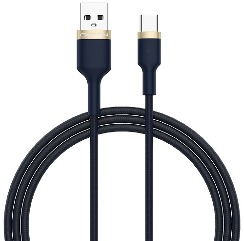 Kábel GoGEN USB-A/USB-C, modrý, opletený