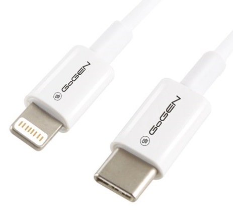 Kábel GoGEN USB-C/Lightining, 2m, biela