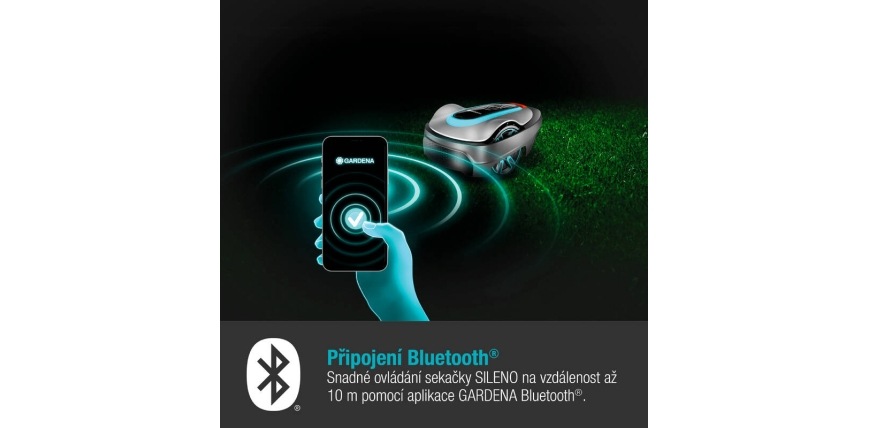 K kosačke Gardena Sileno SILENO life 600 m2 sa pripojíte pomocou aplikácie GARDENA Bluetooth®.