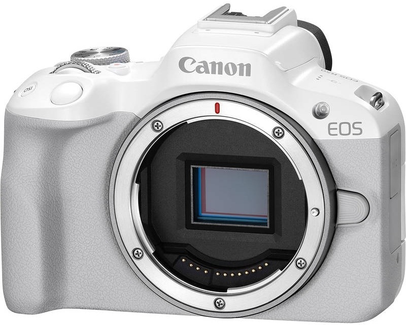 Canon EOS R50, biela