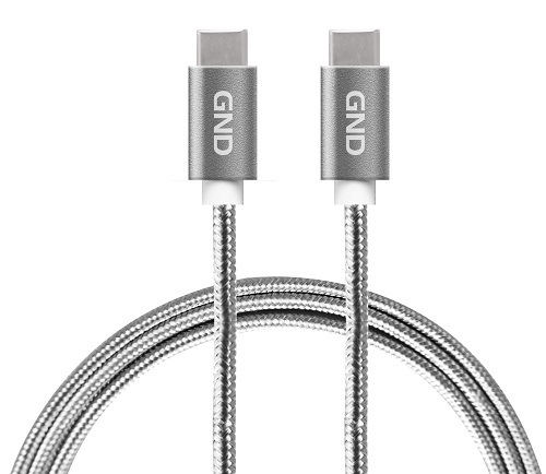Kábel GND USB-C/USB-C, sivý