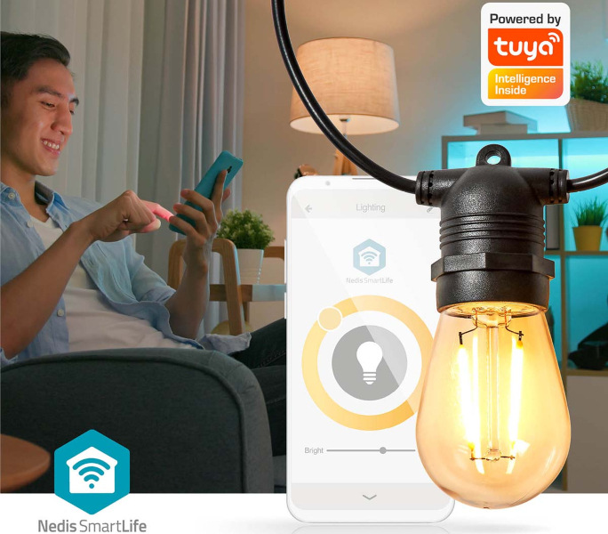 Nedis SmartLife LED Wi-Fi, 10 LED, 9 m, teplá biela (WIFILP01F10)