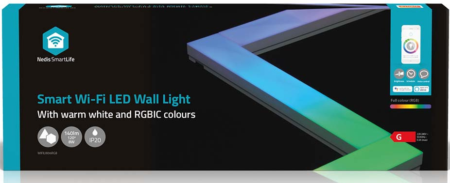 Nedis SmartLife LED lišty, Wi-Fi, RGB (WIFILW06RGB), biela