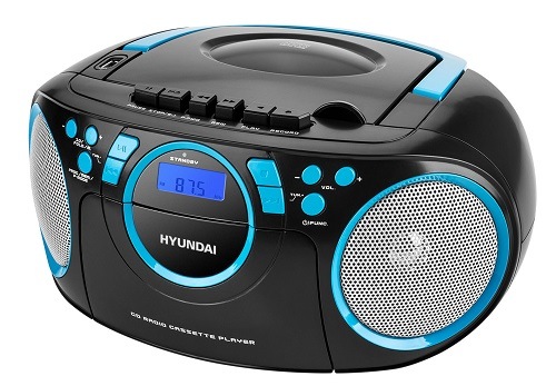 Rádiomagnetofón Hyundai TRC 788, čierna/modrá