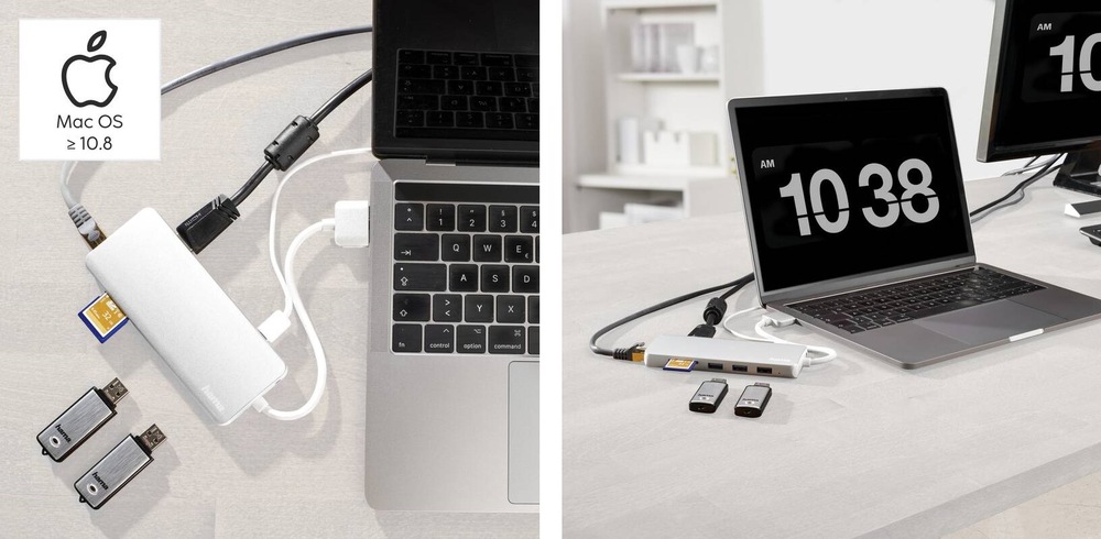USB Hub Hama Connect2Mac, multiport, pro Apple MacBook Air a Pro (200133)